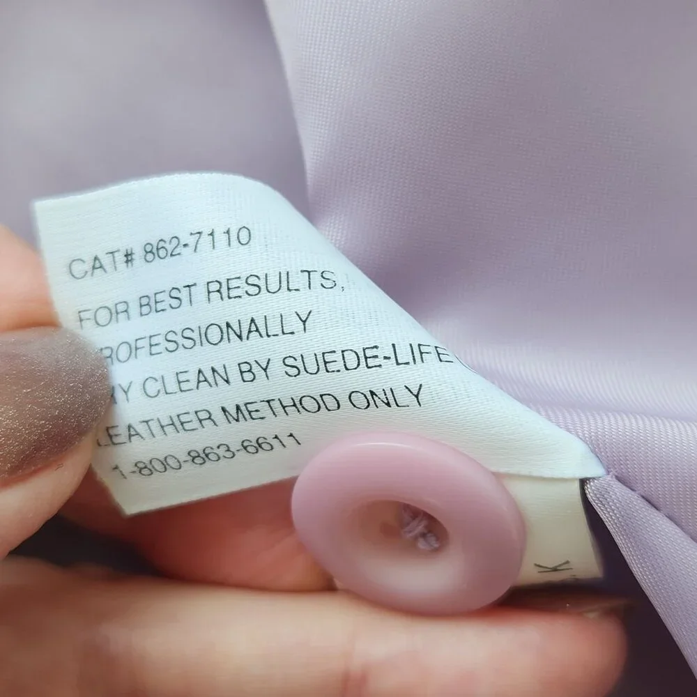 Mixit Genuine Leather Lavender Purple Blazer Jacket Office Spring Easter Pretty - Picture 10 of 12